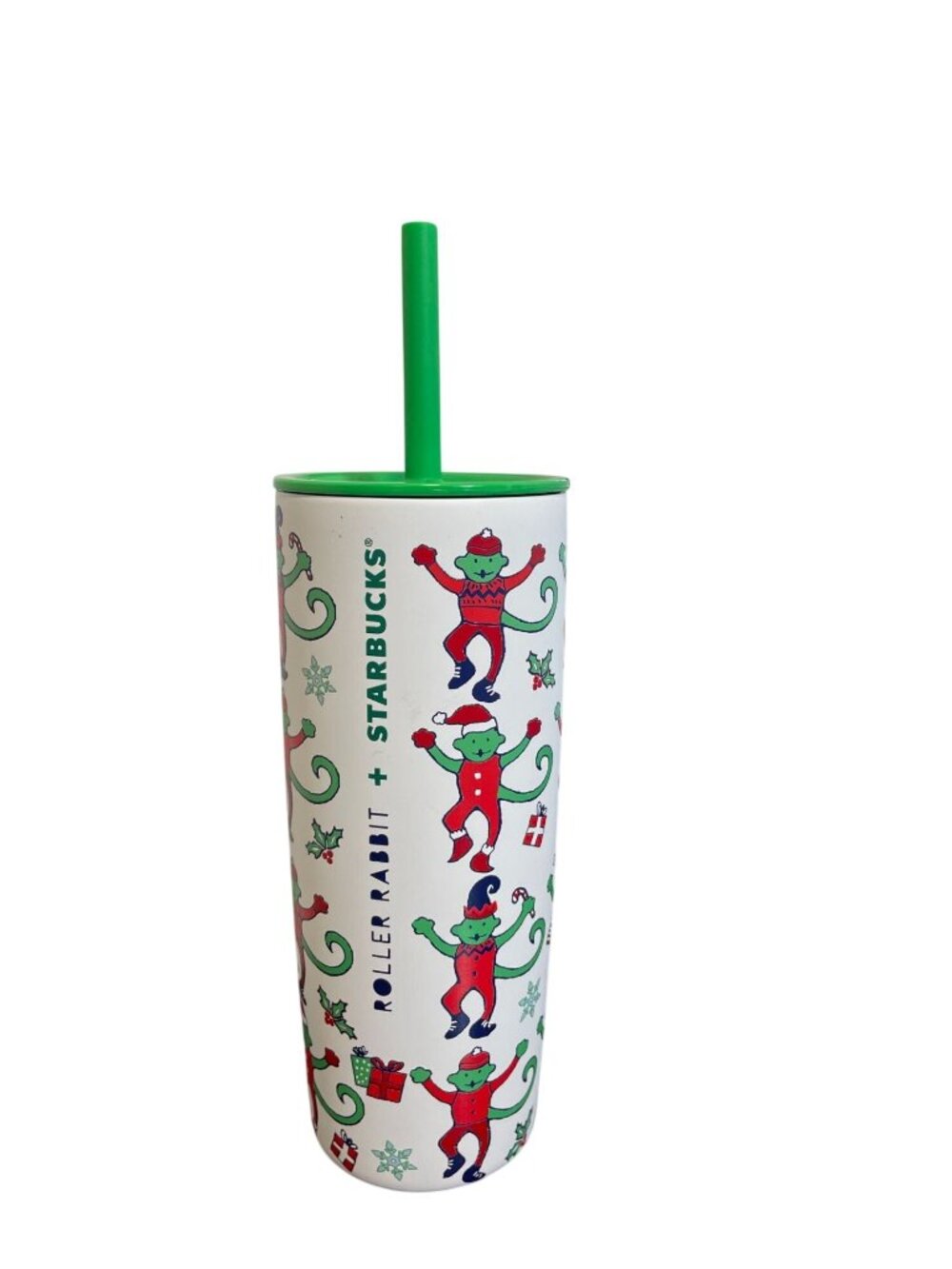 Starbucks x Roller Rabbit x MiiR 24oz Holiday Monkey Stainless Steel Tumbler Cup